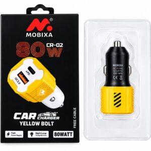 MOBIXA 80W CR-20 CAR CHARGER YELLOW