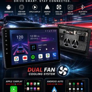 DRIFT ANDROID 9 INCH WITH APPLE CAR PLAY & ANDROID AUTO( WITH DUAL FAN )